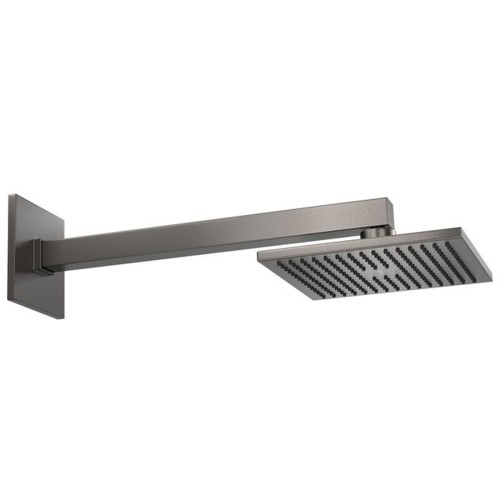 Chuveiro com Tubo de Parede Quadrado Dark Antracite
