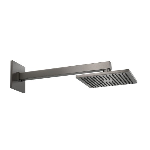 Chuveiro com Tubo de Parede Quadrado Dark Antracite