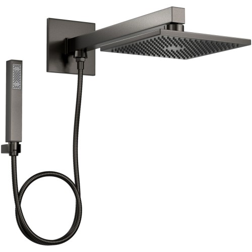 Chuveiro com Desviador e Ducha Manual Quadrado Dark Antracite