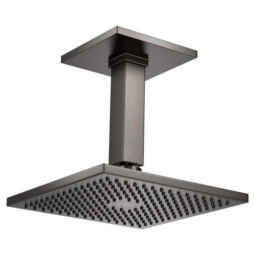 Chuveiro com Tubo de Teto Quadrado Dark Antracite