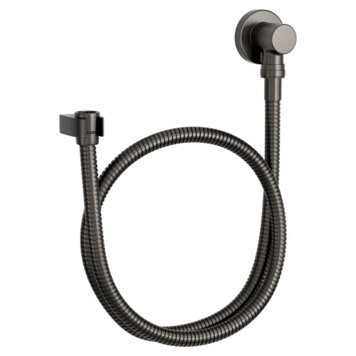 Kit Flexível Redondo com Suporte para Ducha Manual Dark Antracite