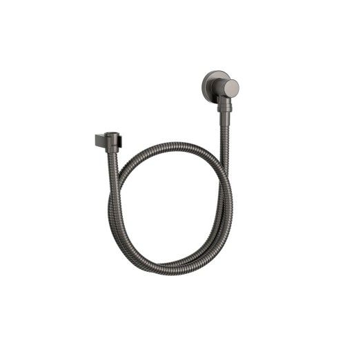Kit Flexível Redondo com Suporte para Ducha Manual Dark Antracite