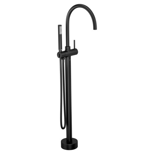 Misturador Monocomando de Piso para Banheira Redondo Black Matte