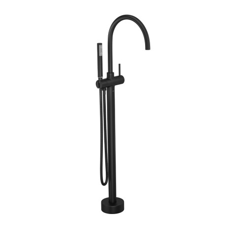 Misturador Monocomando de Piso para Banheira Redondo Black Matte