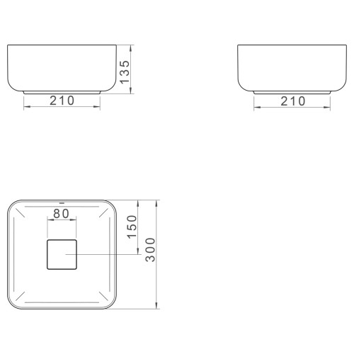 Cuba de Apoio Quadrada Deca 30x30cm Soft Antracite Slim