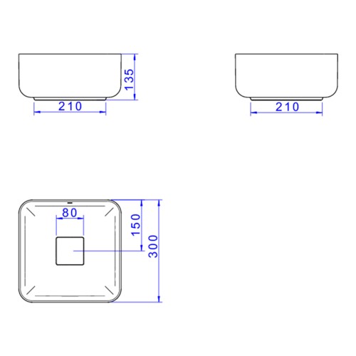 Cuba de Apoio Quadrada Deca 30x30cm Soft Antracite Slim