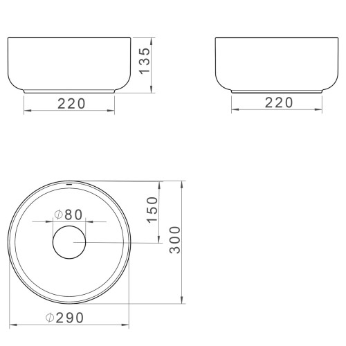 Cuba de Apoio Redonda Deca 30x30cm Soft Antracite Slim