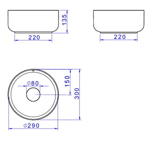 Cuba de Apoio Redonda Deca 30x30cm Soft Antracite Slim