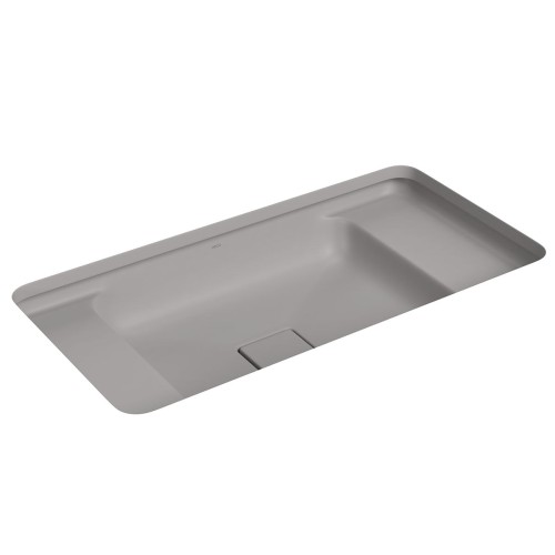 Cuba de Embutir com Mesa Retangular Deca 35x65cm Soft Antracite Slim