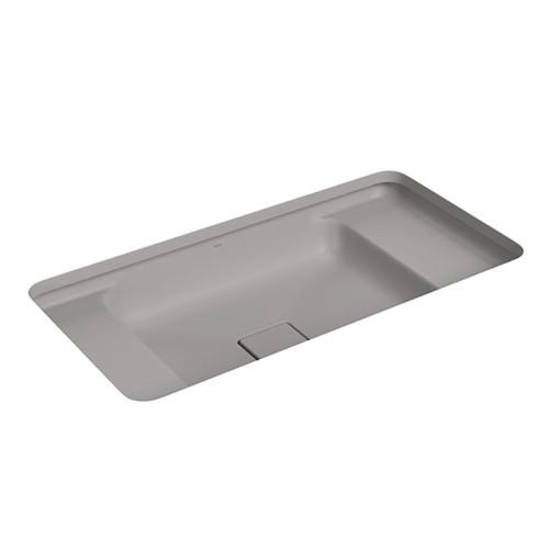 Cuba de Embutir com Mesa Retangular Deca 35x65cm Soft Antracite Slim