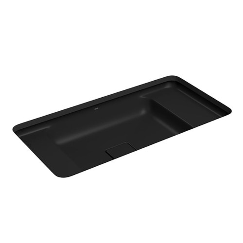Cuba de Embutir com Mesa Retangular Deca 35x65cm Ébano Fosco Slim