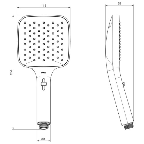 Ducha Manual Flex Quadrada com Multijatos Cromado