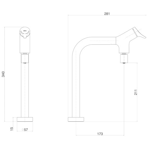 Misturador Monocomando de Mesa para Cozinha Cromado
