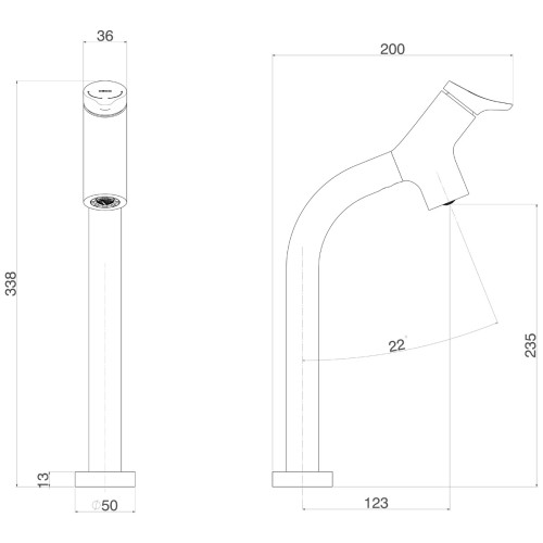 Misturador Monocomando de Mesa Bica Alta para Lavatório Cromado
