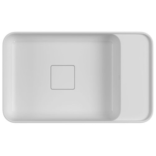Cuba Retangular de Apoio 50cm com Deck Branco