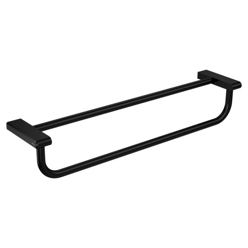 Porta Toalhas Barra Dupla 60cm Black Matte