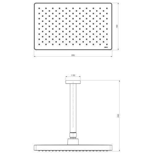 Chuveiro Retangular de Teto Black Matte