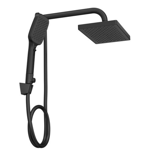 Chuveiro Retangular de Parede 26,5cm com Desviador Black Matte