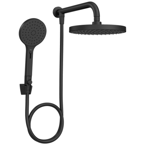 Chuveiro Redondo de Parede 22cm com Desviador Black Matte