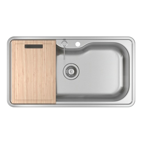 Cuba de Cozinha Retangular Deca com Deck e Acessórios 80x40 Facile Inox