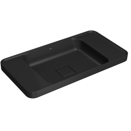 Cuba de Sobrepor Deca com Mesa Retangular 62cm Slim Ébano Fosco