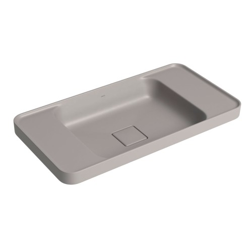 Cuba de Sobrepor Deca com Mesa Retangular 62cm Slim Soft Antracite