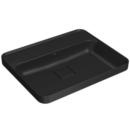 Cuba de Sobrepor Deca com Mesa Retangular 50cm Slim Ébano Fosco