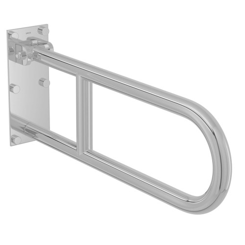 Barra de Apoio Deca Lateral Articulada 60cm Conforto Aço Polido