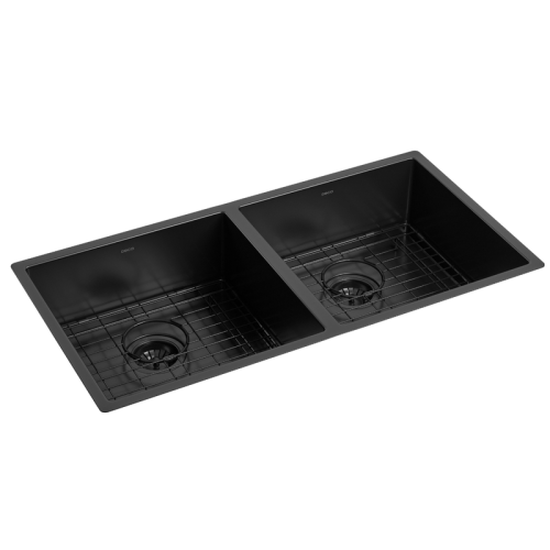 Cuba Dupla de Cozinha Retangular 80x40cm Black Matte - Cc.670.80.Duo.Blmt