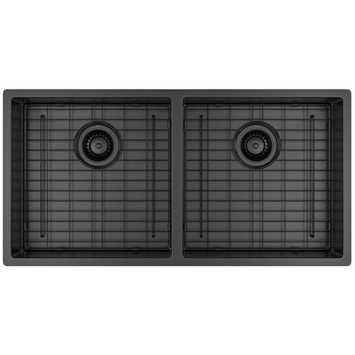 Cuba Dupla de Cozinha Retangular 80x40cm Black Matte - Cc.670.80.Duo.Blmt