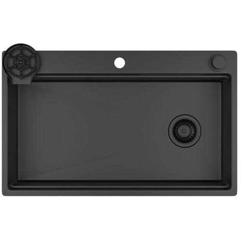 Cuba de Cozinha Retangular com Deck e Acessórios Black Matte