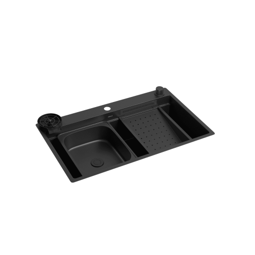 Cuba de Cozinha Retangular com Deck e Acessórios Black Matte