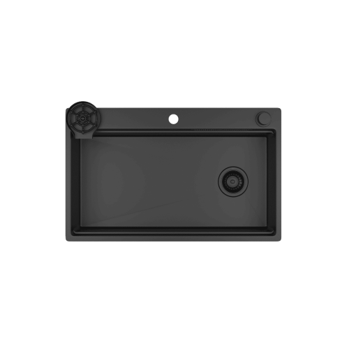 Cuba de Cozinha Retangular com Deck e Acessórios Black Matte
