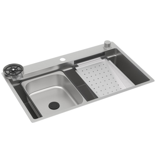 Cuba de Cozinha Retangular com Deck e Acessórios Inox - Cc.700.75.Wor.Inx