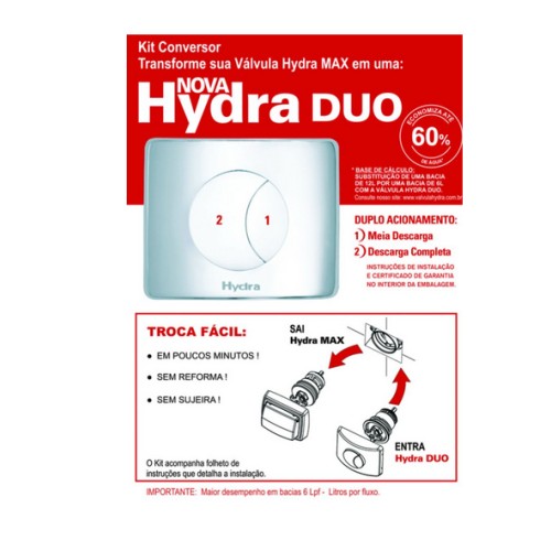 Kit Conversor para Válvula Hydra para 1 1/2