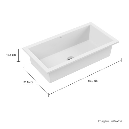 Cuba de Embutir Retangular Deca 31x59cm Branco Linha L