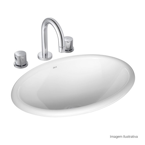 Cuba de Sobrepor Oval Deca 31x44cm Branco Linha L