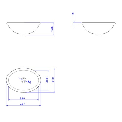 Cuba de Sobrepor Oval Deca 31x44cm Branco Linha L