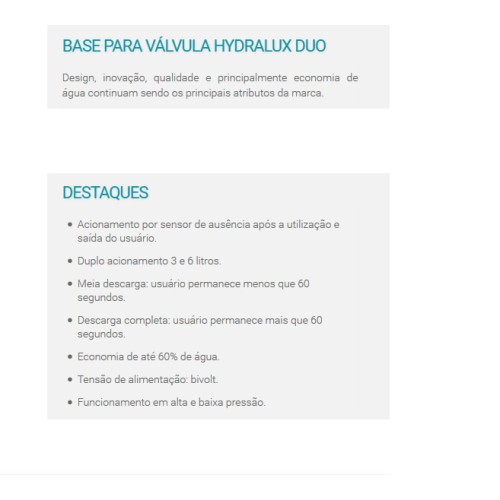 Base para Válvula de Descarga