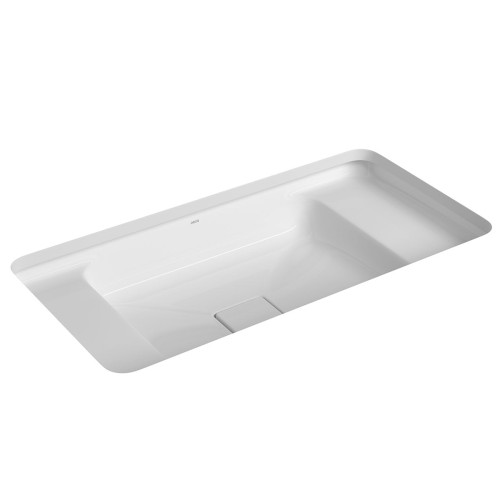 Cuba de Embutir com Mesa Retangular Deca 35x65cm Branco Slim