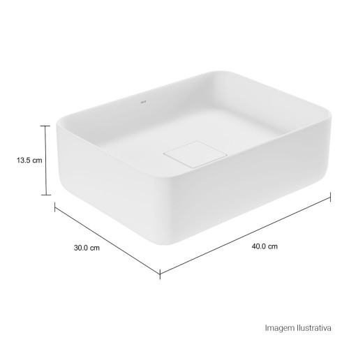 Cuba de Apoio Retangular Deca 30x40cm Branco Slim