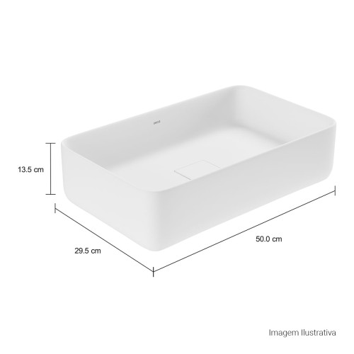 Cuba de Apoio Retangular Deca 29,5x50cm Branco Slim