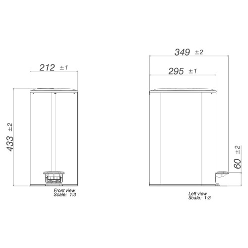Lixeira Quadrada Deca 11l Inox - 1005.Qua.11.Inx
