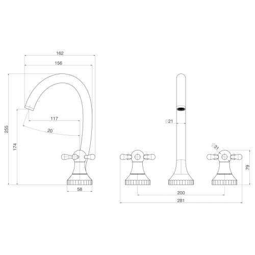 Misturador de Mesa para Lavatório Pérola Dn15 Black Matte - 1877.Bl108.Mt