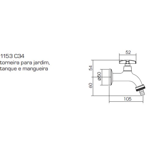 Torneira Deca para Jardim e Tanque com Adaptador de Mangueira Max Cromado