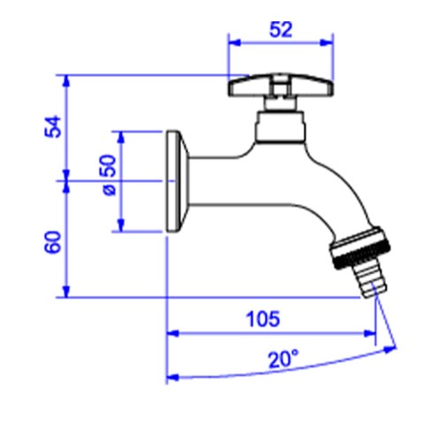 Torneira Deca para Jardim e Tanque com Adaptador de Mangueira Max Cromado