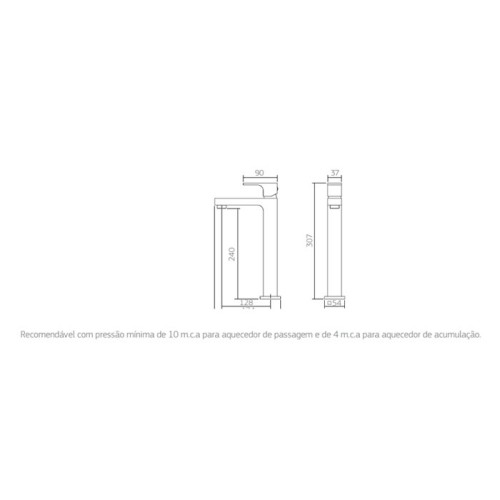 Misturador Monocomando de Mesa Bica Alta para Lavatório Unic Black Matte