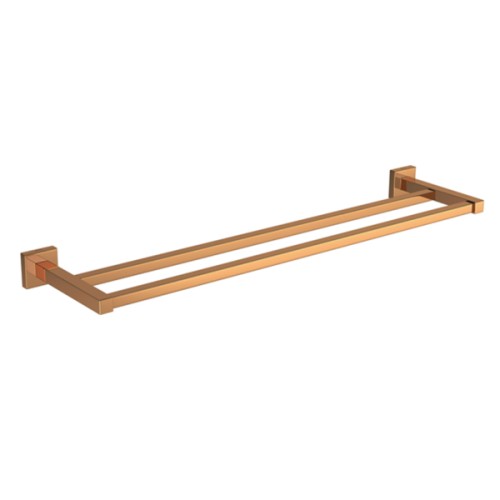 Porta Toalha com Barra Dupla Quadratta Red Gold