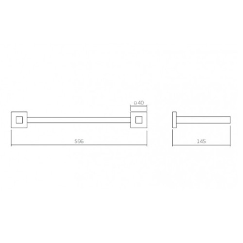 Porta Toalha com Barra Dupla Quadratta Red Gold