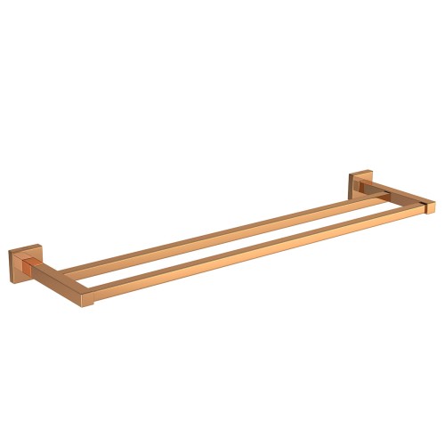 Porta Toalha com Barra Dupla Quadratta Red Gold